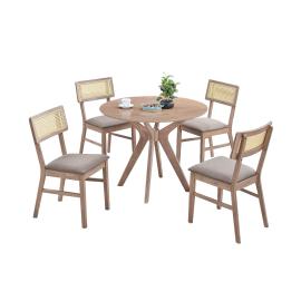 COMEDOR RAFFLES 1+4- COLOR LIGHT BROWN