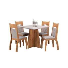 COMEDOR ITALIA  MIEL C/4 SILLAS  FLORENCA LINO KAKI