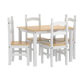 (E1649)COMEDOR LUCIA 4 SILLAS BL
