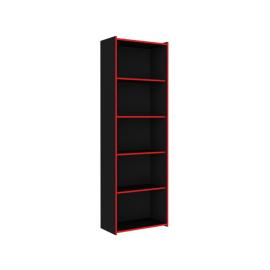 ESTANTE 5 NICHOS NEGRO/ROJO