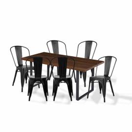 JUEGO DE COMEDOR PEYTON + 6 LOUVRE.NG