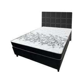 JUEGO DE SOMMIER WINTER + RESPALDO IMPERIAL COLOR NEGRO