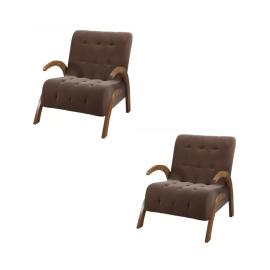 JUEGO 2 BUTACAS LIVING COLOR MARRON