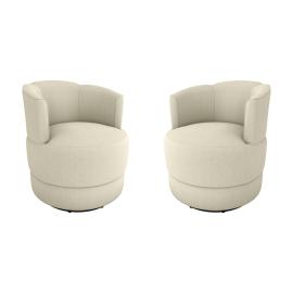 JUEGO DE 2 BUTACAS GIRATORIAS LIVING TAPIZADAS TELA