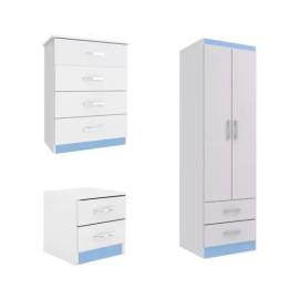 Juego De Dormitorio Infantil Ropero + Comoda + Mesa De Luz