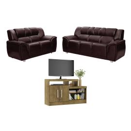 Juego De Living 3+2 Cordoba + Rack Tv Modular Veneza 615
