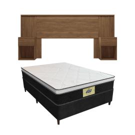 Juego De Sommier + Respaldo Con Mesas De Luz Y Luces