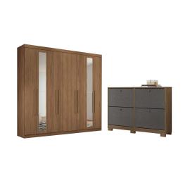 ROPERO 8 PUERTAS 4 CAJONES Y COMODA ZAPATERA