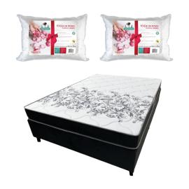 Sommier 2 Plazas De Espuma + 2 Almohadas De Espuma De Regalo