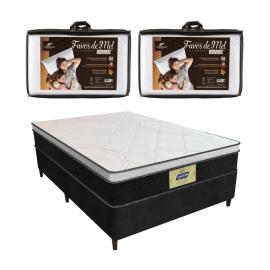 Sommier Colchon 2 Plazas Espuma + Almohada De Fibra Regalo